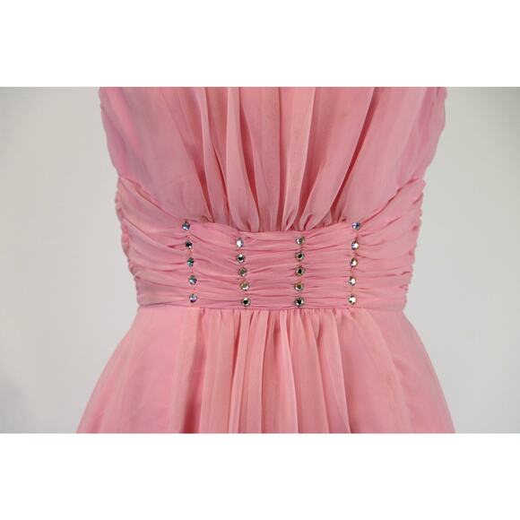 Pink Chiffon Evening Gown Small By Mike Benet Formals Small - Picture 3 of 10